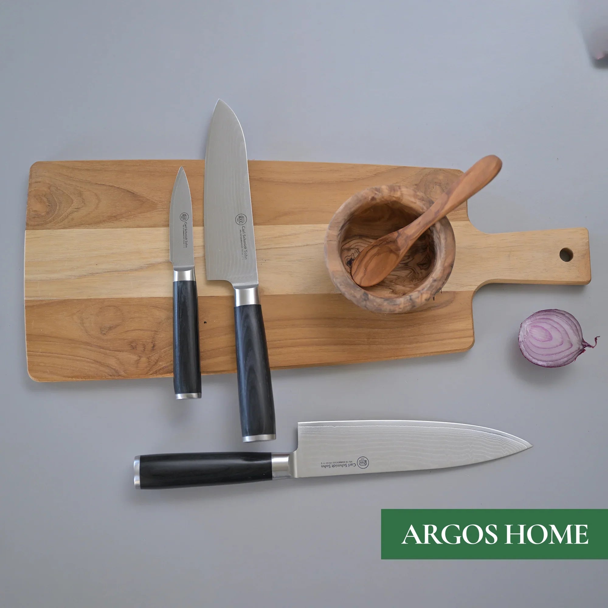 Сантоку нож Konstanz, CS Solingen, 18 cm, дамаска японска стомана