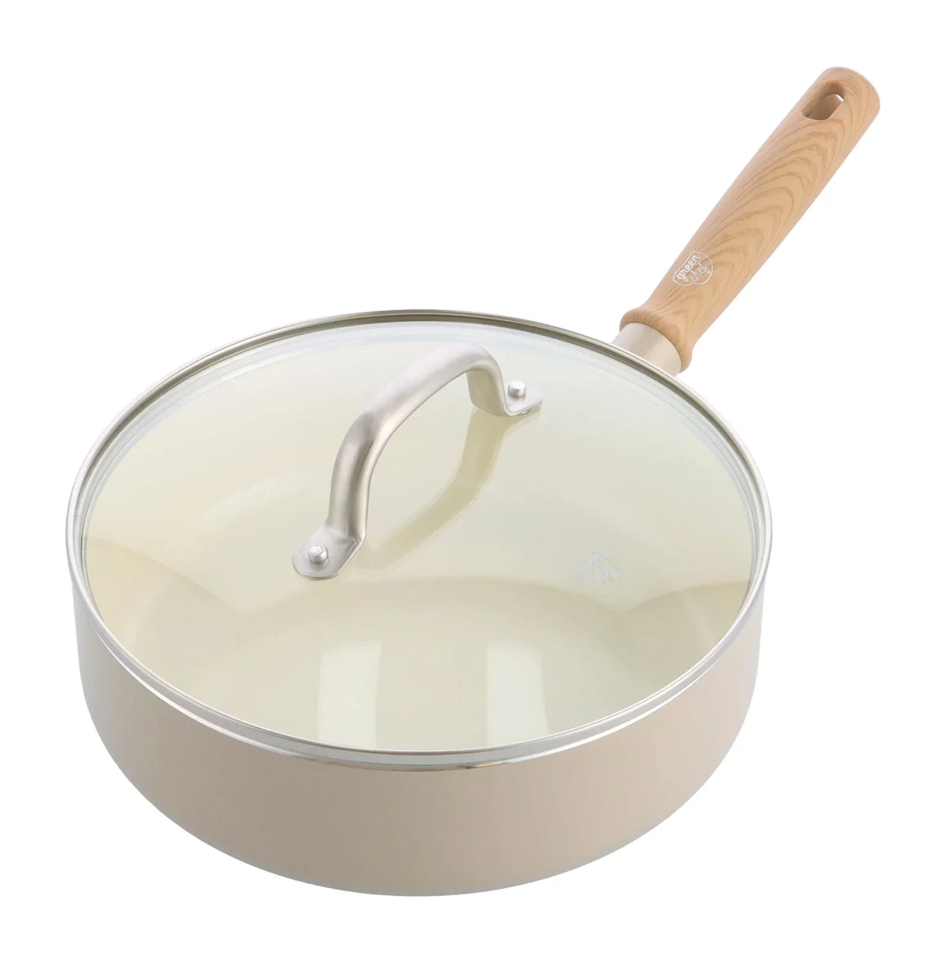 Тиган стъклен капак Green Chef Nordics D 24 cm, Керамично незалепващо покритие с диамантени кристали Thermolon