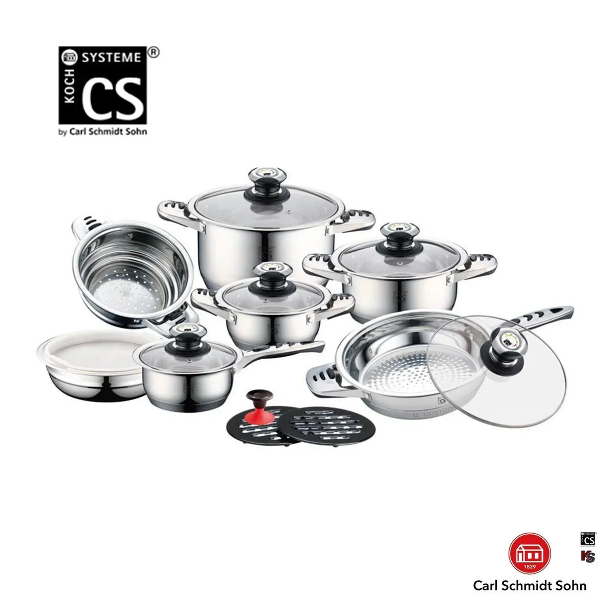 Комплект тенджери с принадлежности Aurich CS Solingen 16 части