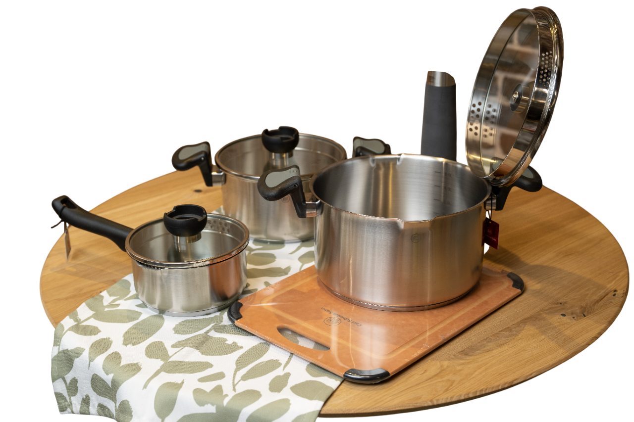 Комплект Aron 2 броя тенджери и 1 брой касерола с капак  CS Solingen CrNi 18/10