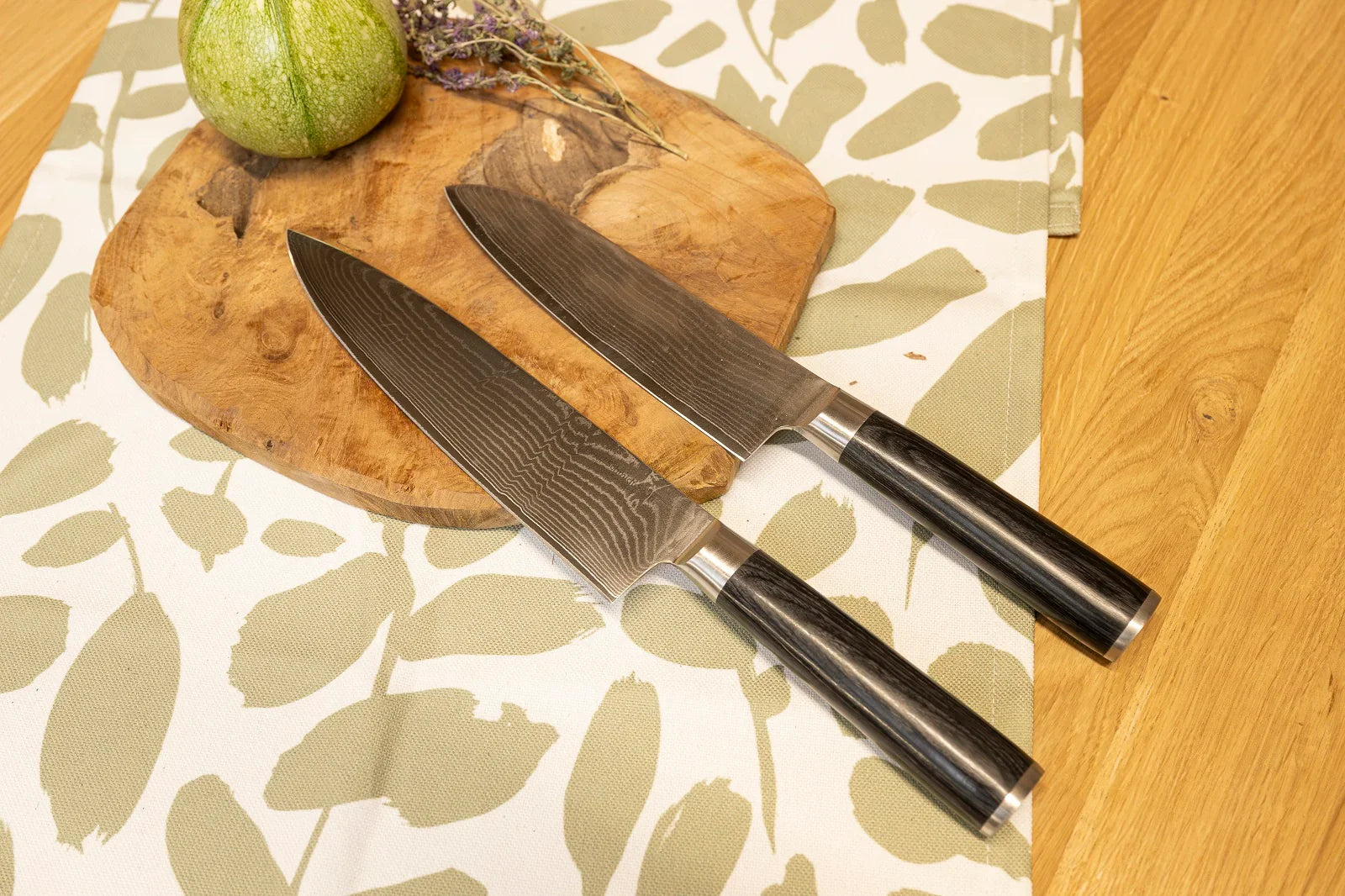 Комплект от 2 ножа Konstanz CS Solingen дамаска стомана Santoku 18 cm, Kochmesser 20 cm