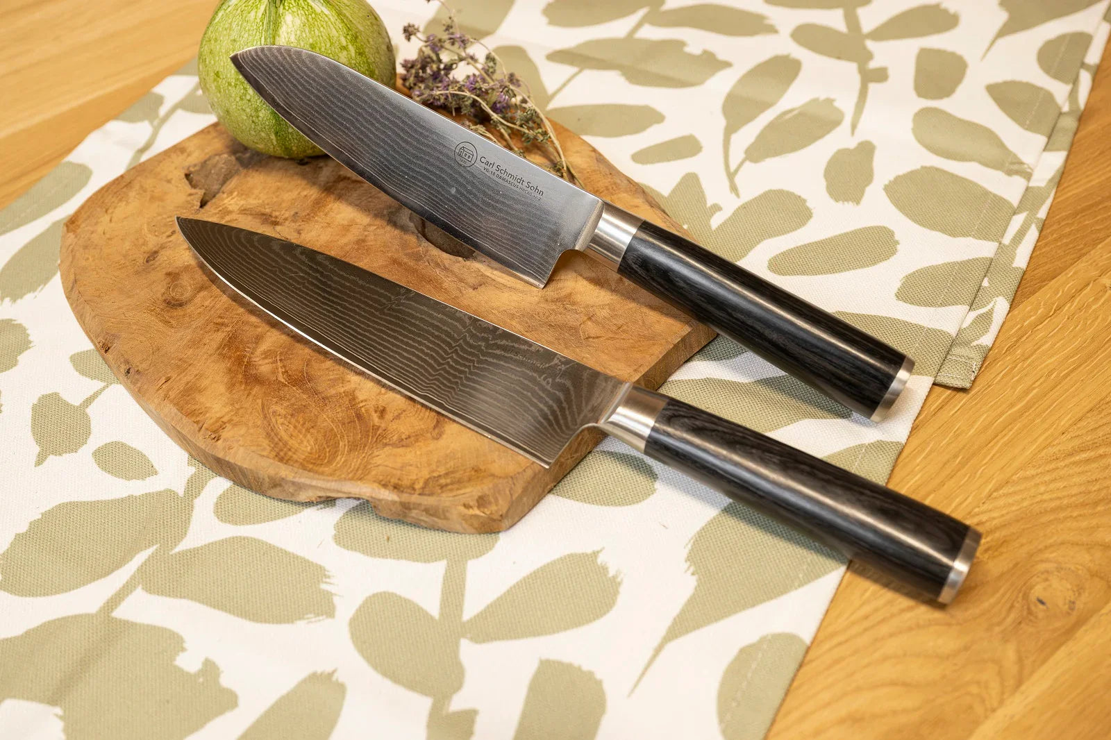 Комплект от 2 ножа Konstanz CS Solingen дамаска стомана Santoku 18 cm, Kochmesser 20 cm