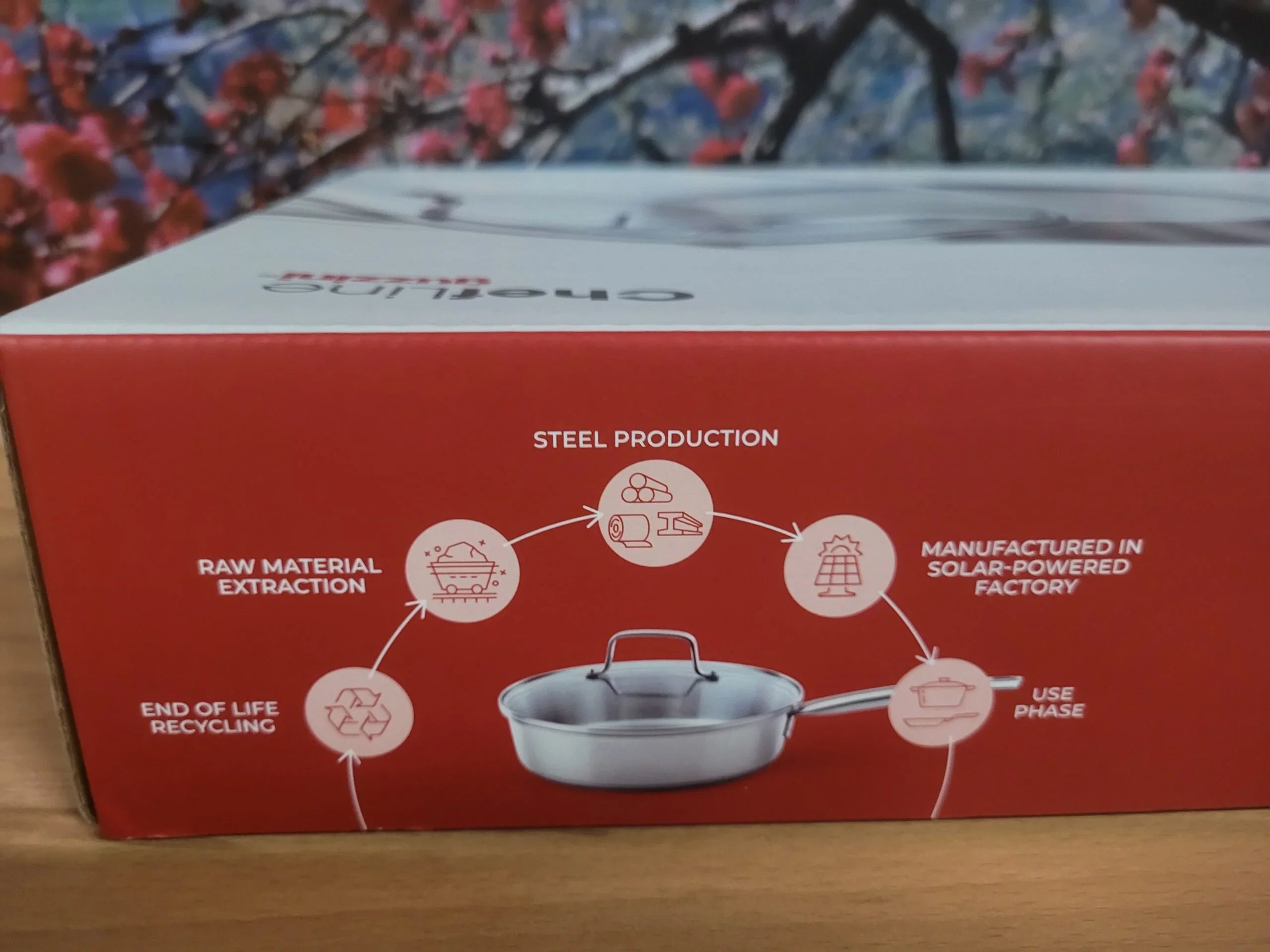 Тиган със стъклен капак Guzzini D 24 cm неръждаема CrNi 18/10 стомана, вместимост 2,5 литра