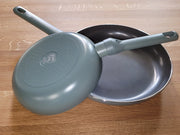 Комплект тигани GreenPan Smokey blue D 20 cm D 26 cm керамично покритие с диамантени кристали