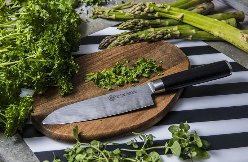 Комплект от 2 ножа Konstanz CS Solingen дамаска стомана Santoku 18 cm, Kochmesser 20 cm