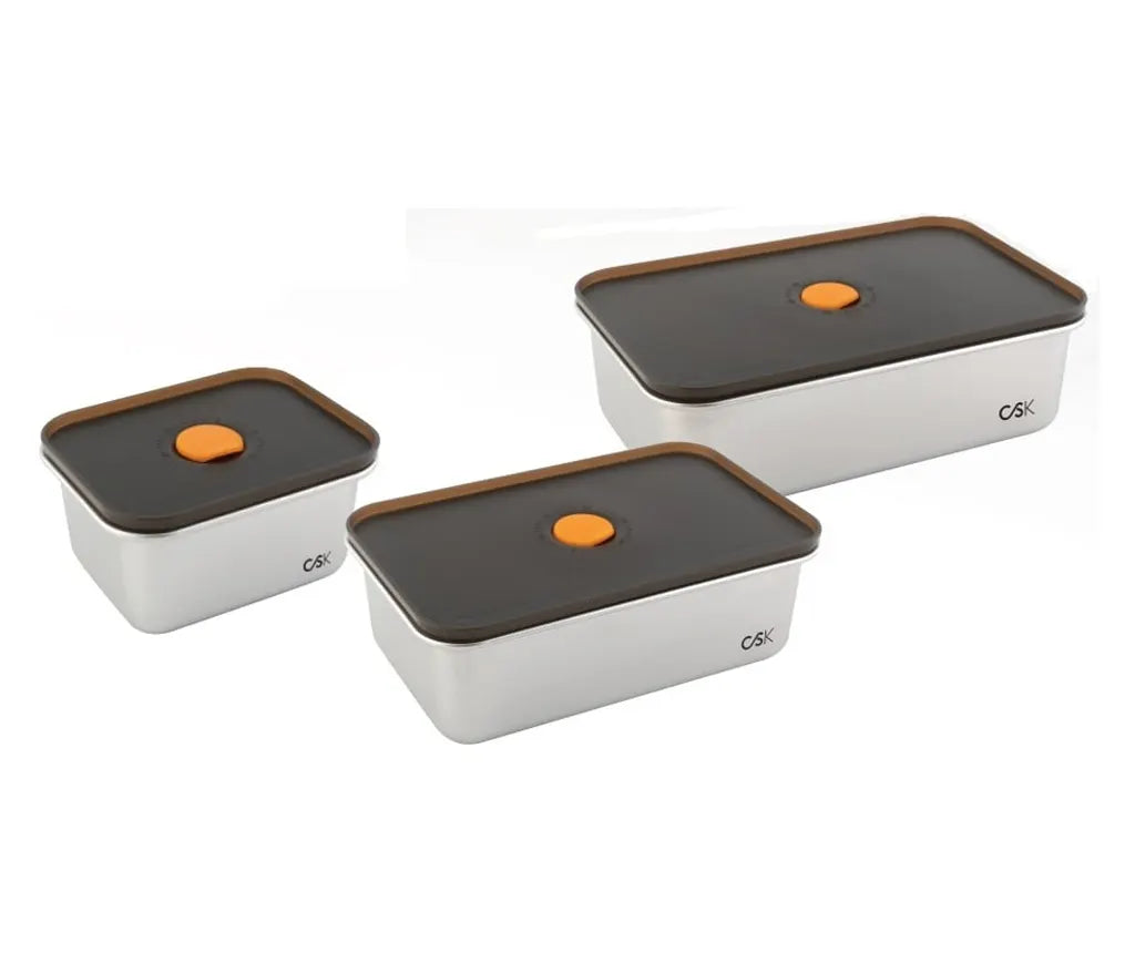 Комплект от 3 контейнера за храна CS Solingen , неръждаема стомана 18/10