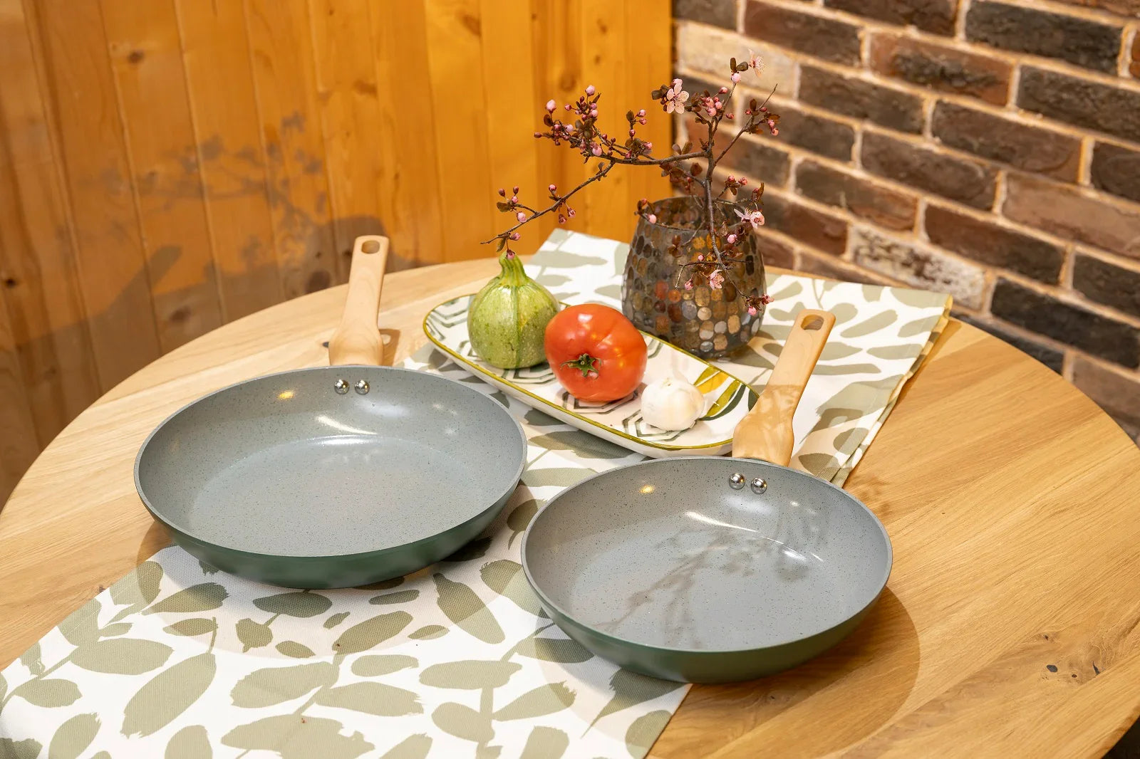 Комплект 2 бр. тигани с керамично покритие без капак Pure Green CS Solingen D 24 см и D 28 см, индукция