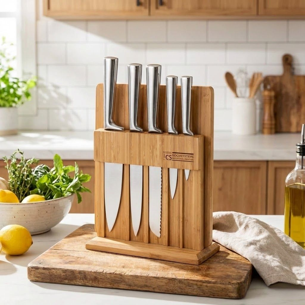 Комплект ножове на стойка с дъска за рязане Soest от CS Solingen