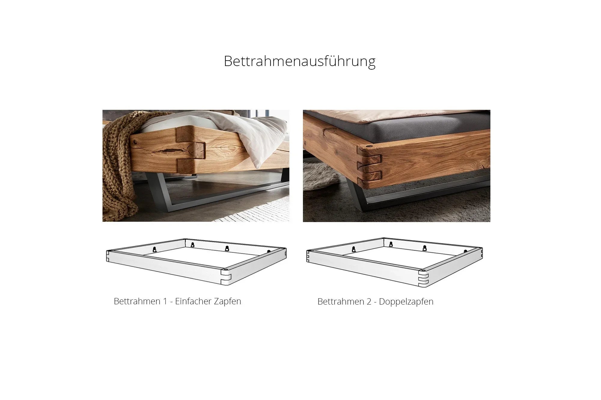 Спалня от цели греди от масив див дъб Balkenbett