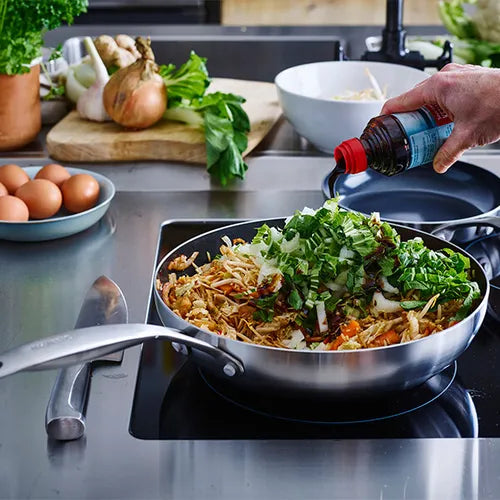 Уок Тиган от неръждаема стомана с керамично покритие Geneva Green Pan 28 см