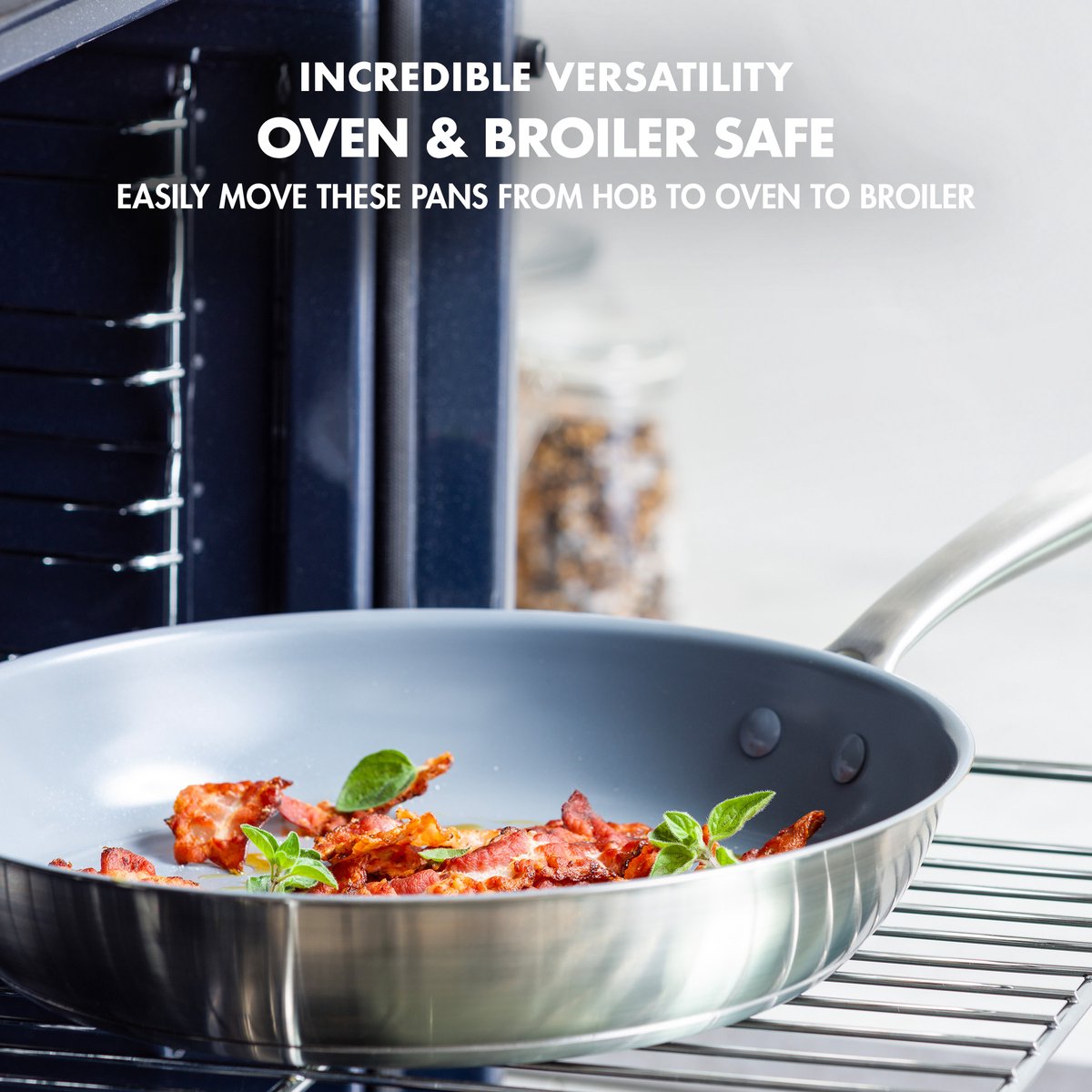 Комплект съдове за готвене GreenPan Treviso 10 части, керамично покритие с диамантени кристали Thermolon