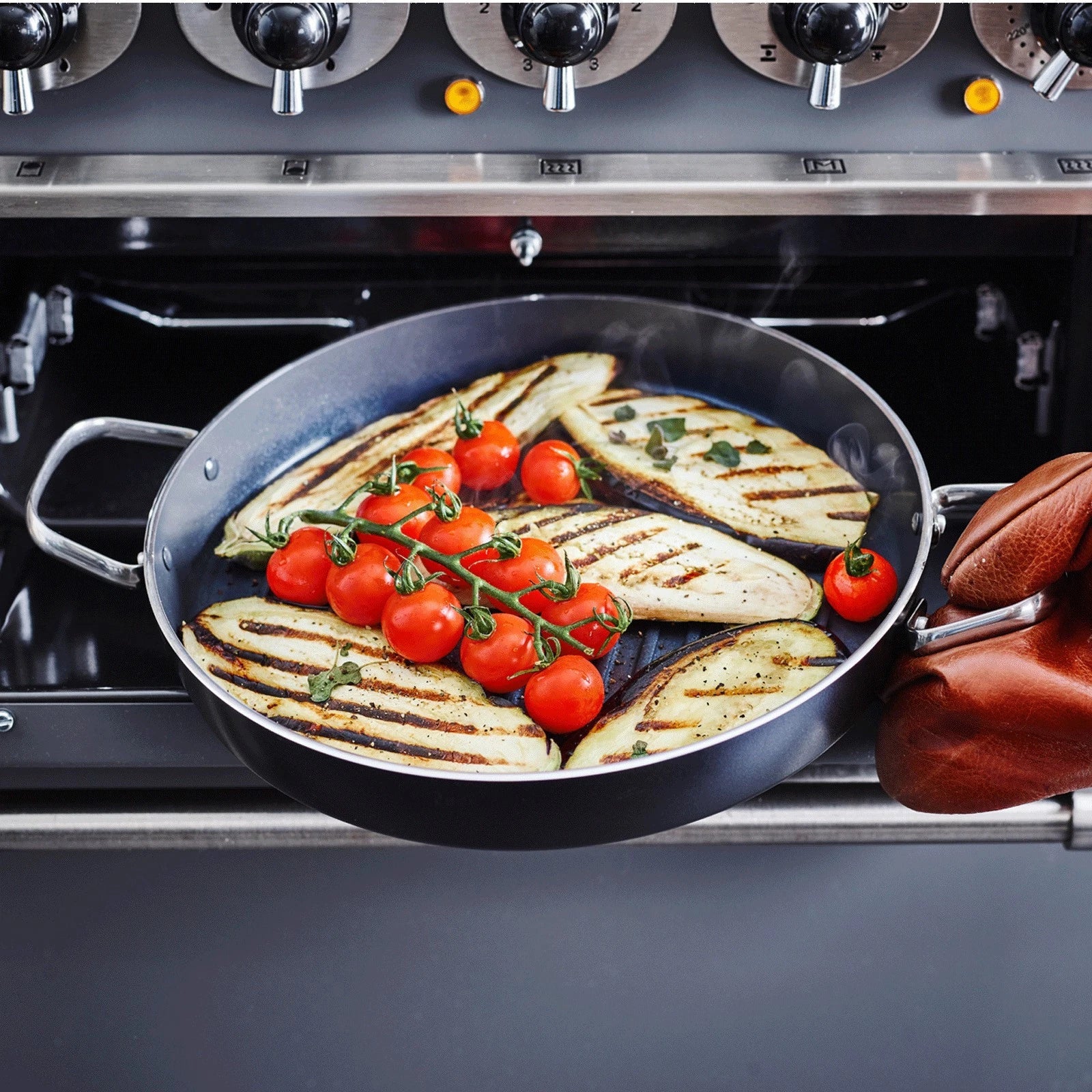 Грил тиган Green Pan Essentials D 28 cm, незалепващо покритие с диамантени кристали Thermolon