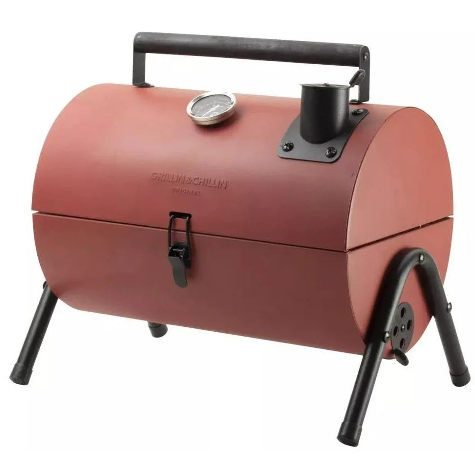 Барбекю опушвач на дървени въглища с термометър BBQ Gusta червен