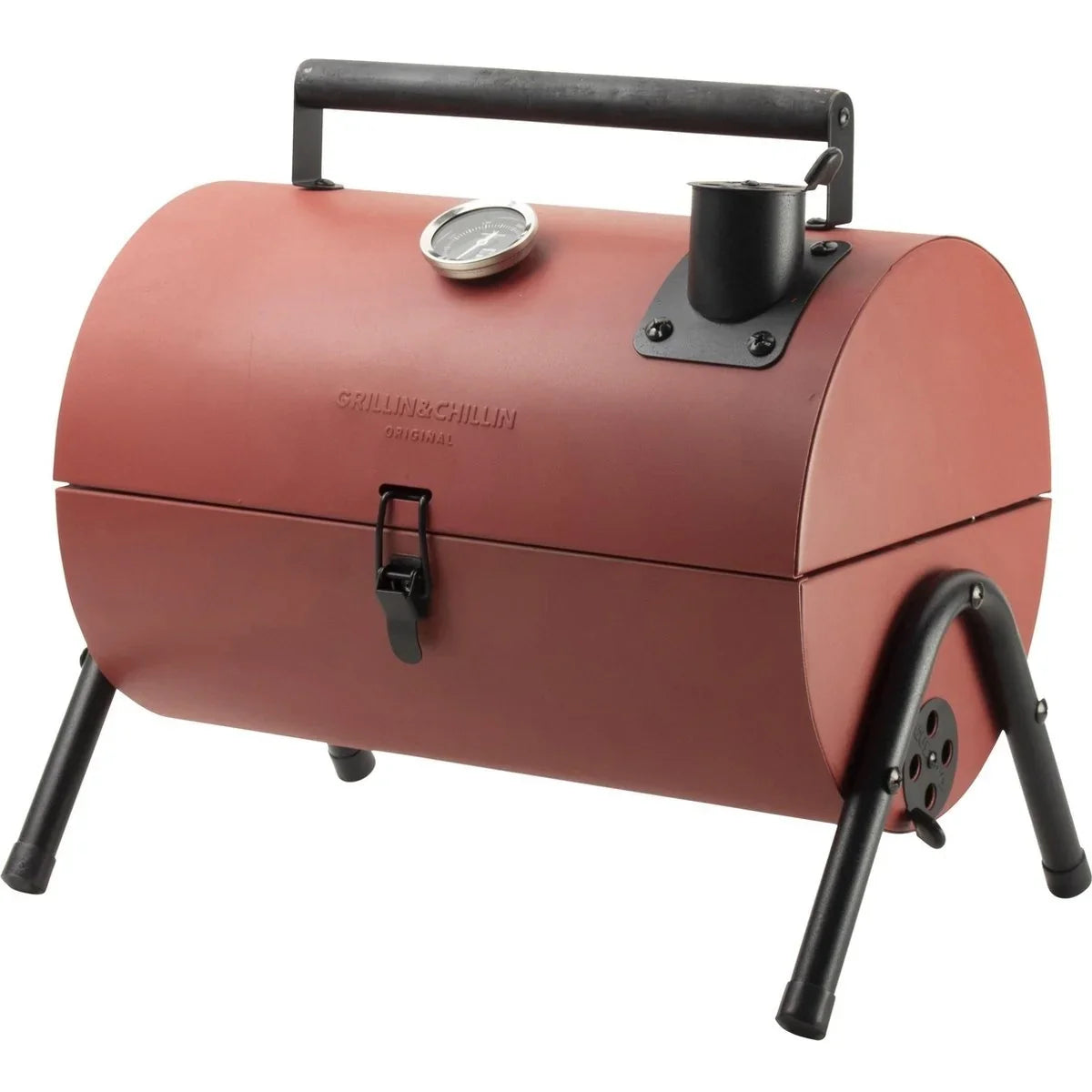 Барбекю опушвач на дървени въглища с термометър BBQ Gusta червен