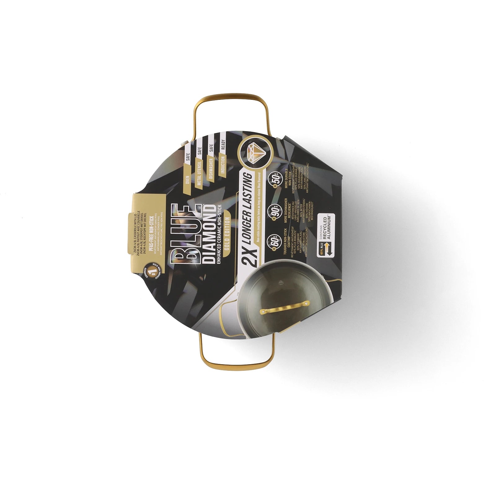 Тенджера с капак с керамично покритие Blue Diamond Gold Green Pan 24 см 4,9 литра