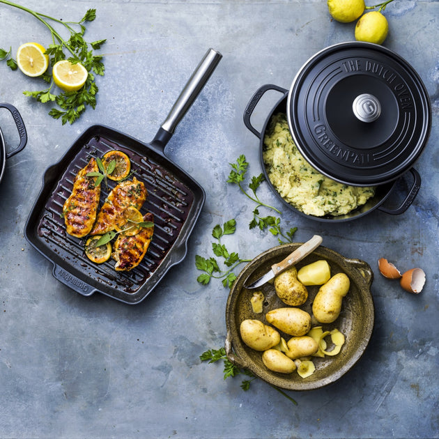 Грил тиган GreenPan Featherweights  26х26 см индукция, керамично покритие с диамантени кристали Thermolon