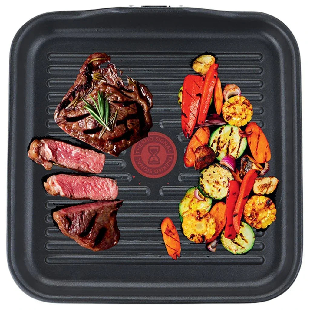 Грил тиган Tefal Selection 26 x 26 см, незалепващо покритие Tefal Titanium, температурен индикатор Thermo-Spot, Advanced Induction, за всички видове котлони, включително индукционни