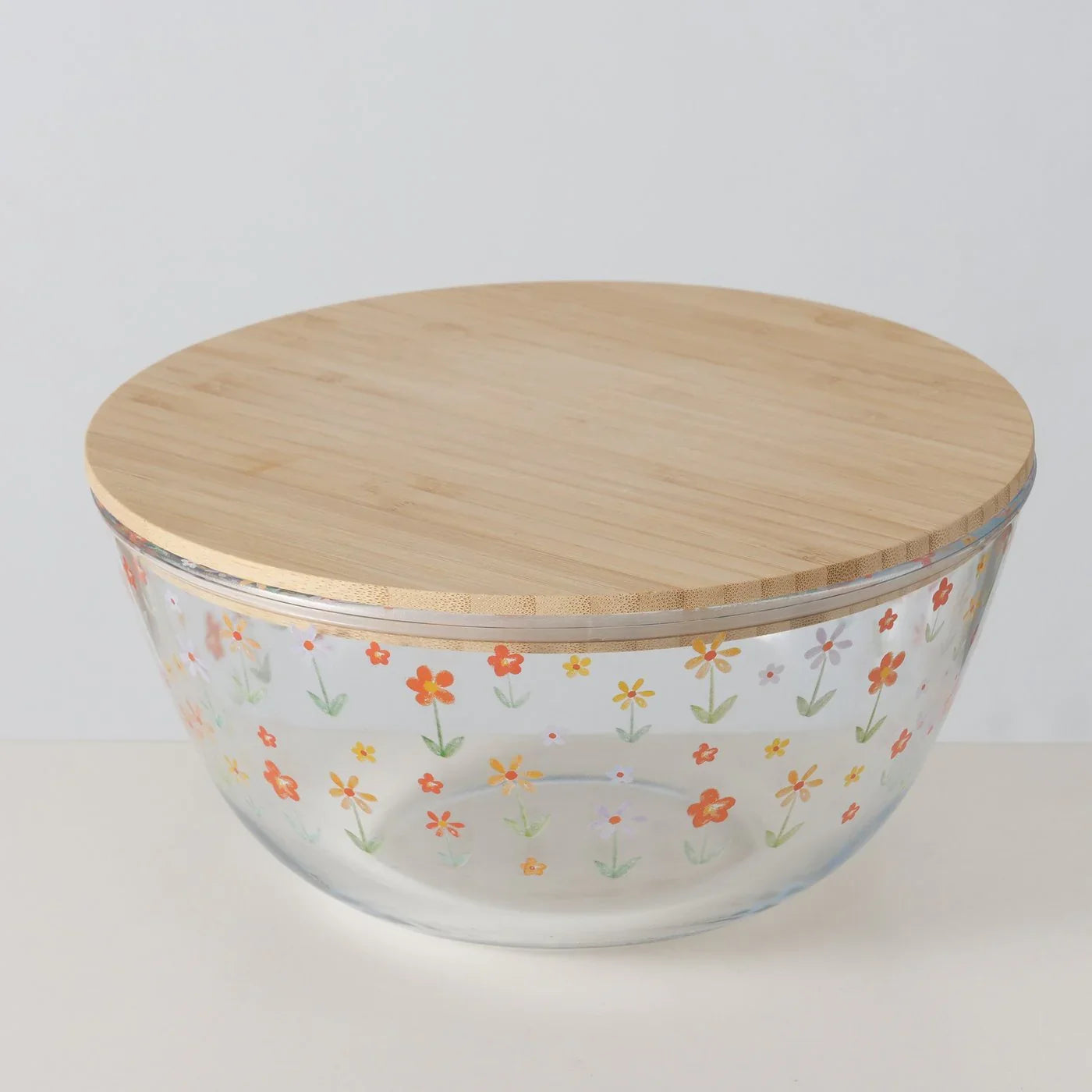 Купа с вакуум капак Blumi стъкло,бамбук 2,7 литра