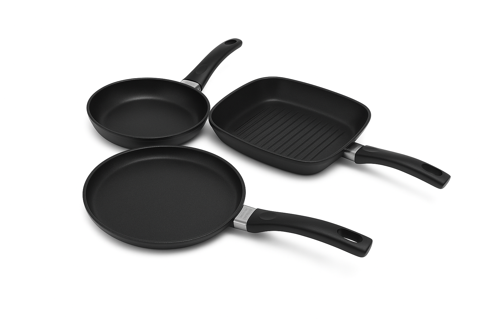 Комплект тиган D 24 cm, Грил тиган 28х28 cm и Тиган палачинки D 28 cm Серия Munster CS Solingen