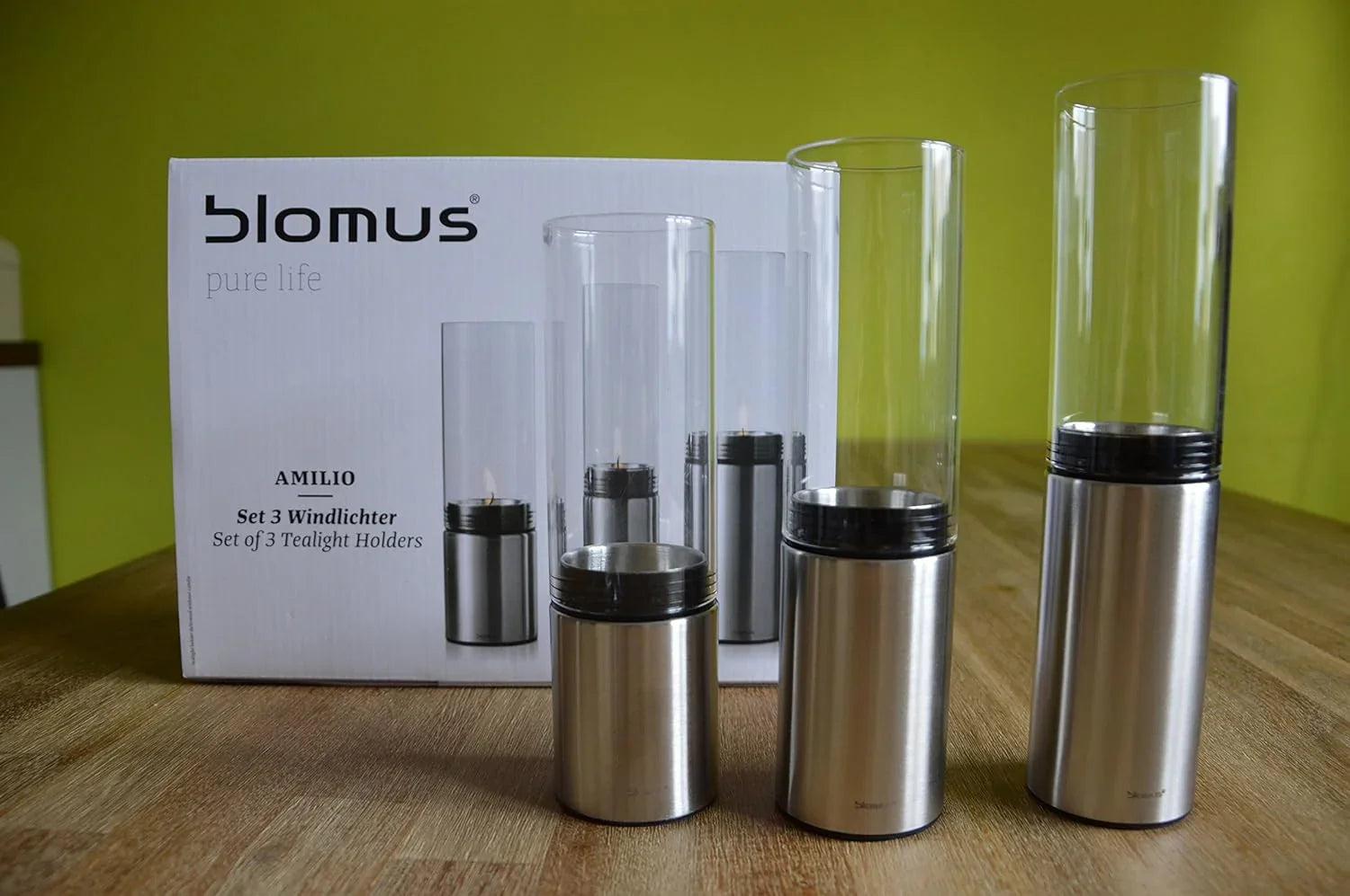 Комплект 3 броя свещници Blomus Amilio Made in Germany