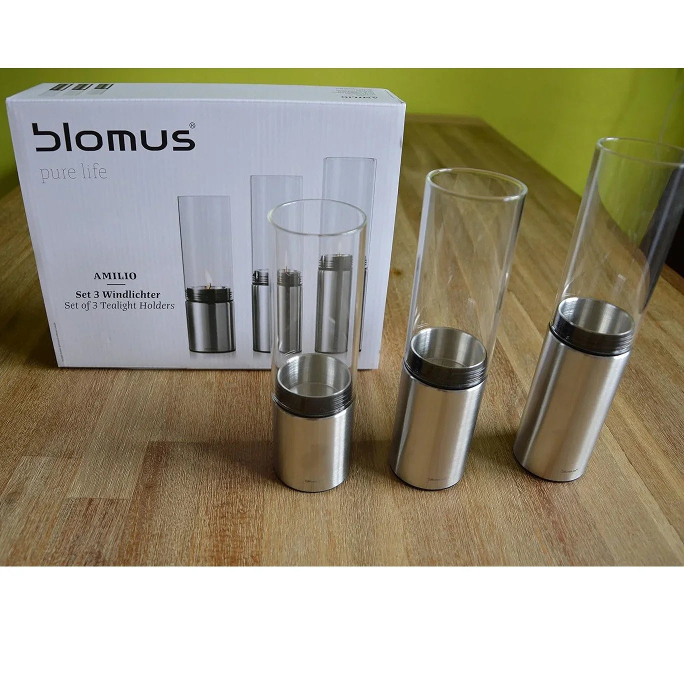 Комплект 3 броя свещници Blomus Amilio Made in Germany