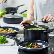 Комплект съдове за готвене  Green Pan Essence 9 части Керамично покритие с диамантени кристали Thermolon