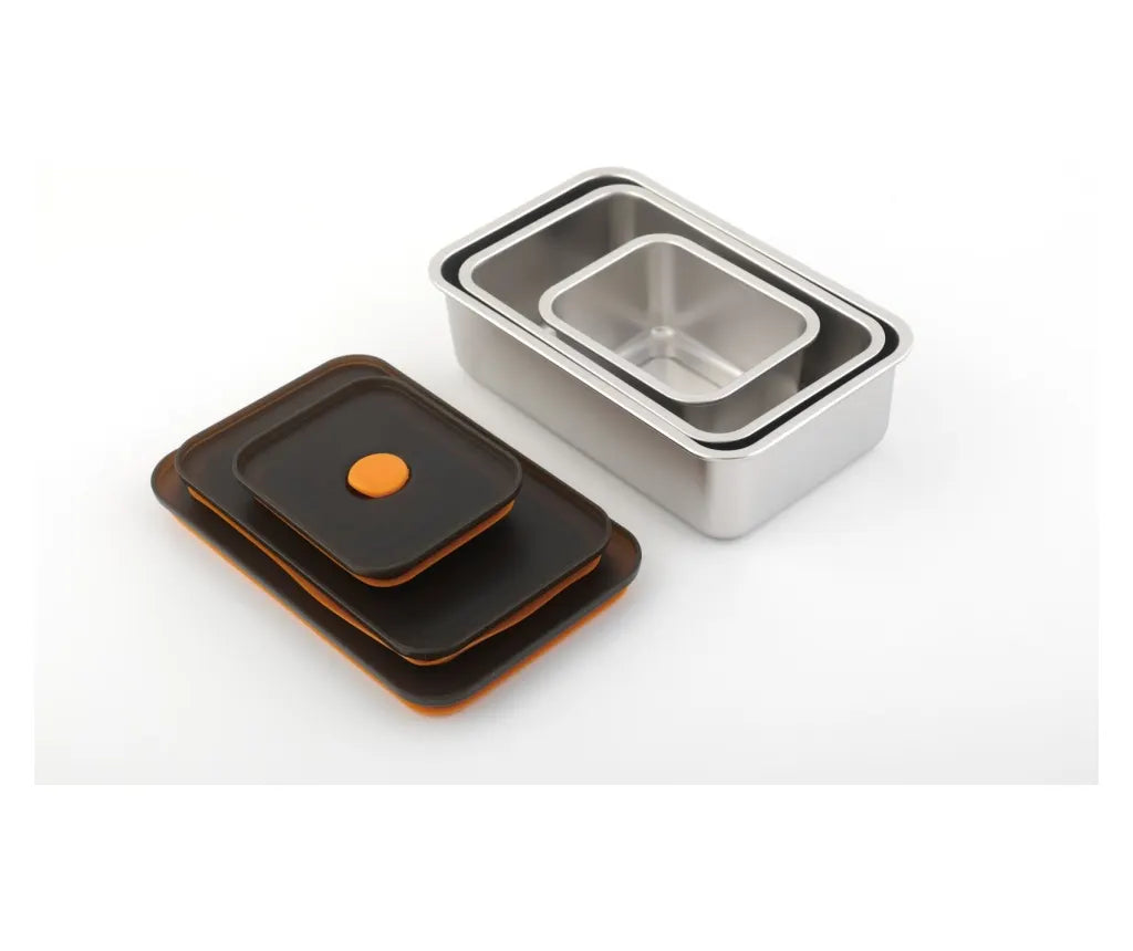 Комплект от 3 контейнера за храна CS Solingen , неръждаема стомана 18/10