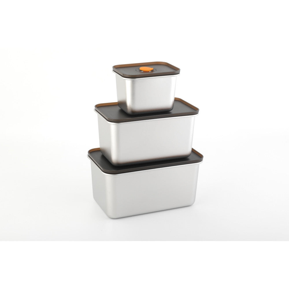 Комплект контейнери за съхранение на храни ECOTHERM  0,55 л, 1,5 л и 2,1 л, неръждаема стомана