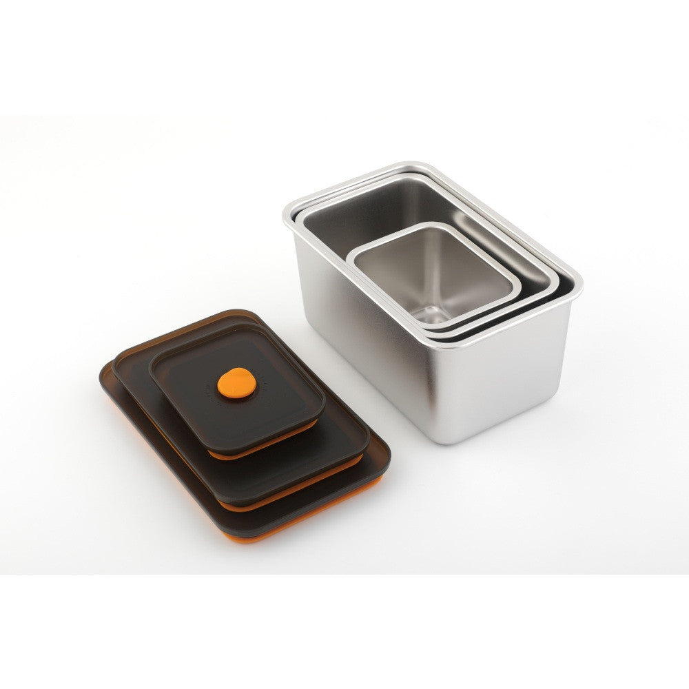 Комплект контейнери за съхранение на храни ECOTHERM  0,55 л, 1,5 л и 2,1 л, неръждаема стомана