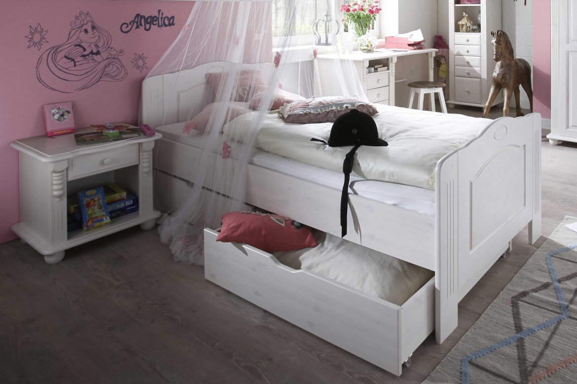 Легло за детска стая Romantik бор масив 200х90 см