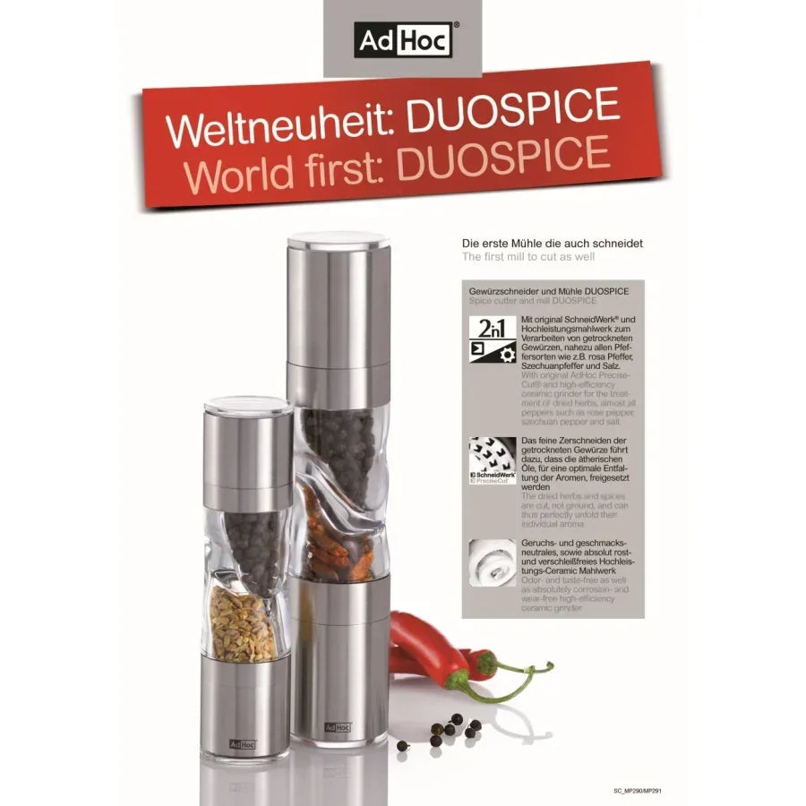 Мелница 2 в 1 за билки подправки и сол пипер MP290 Duospice AdHoc