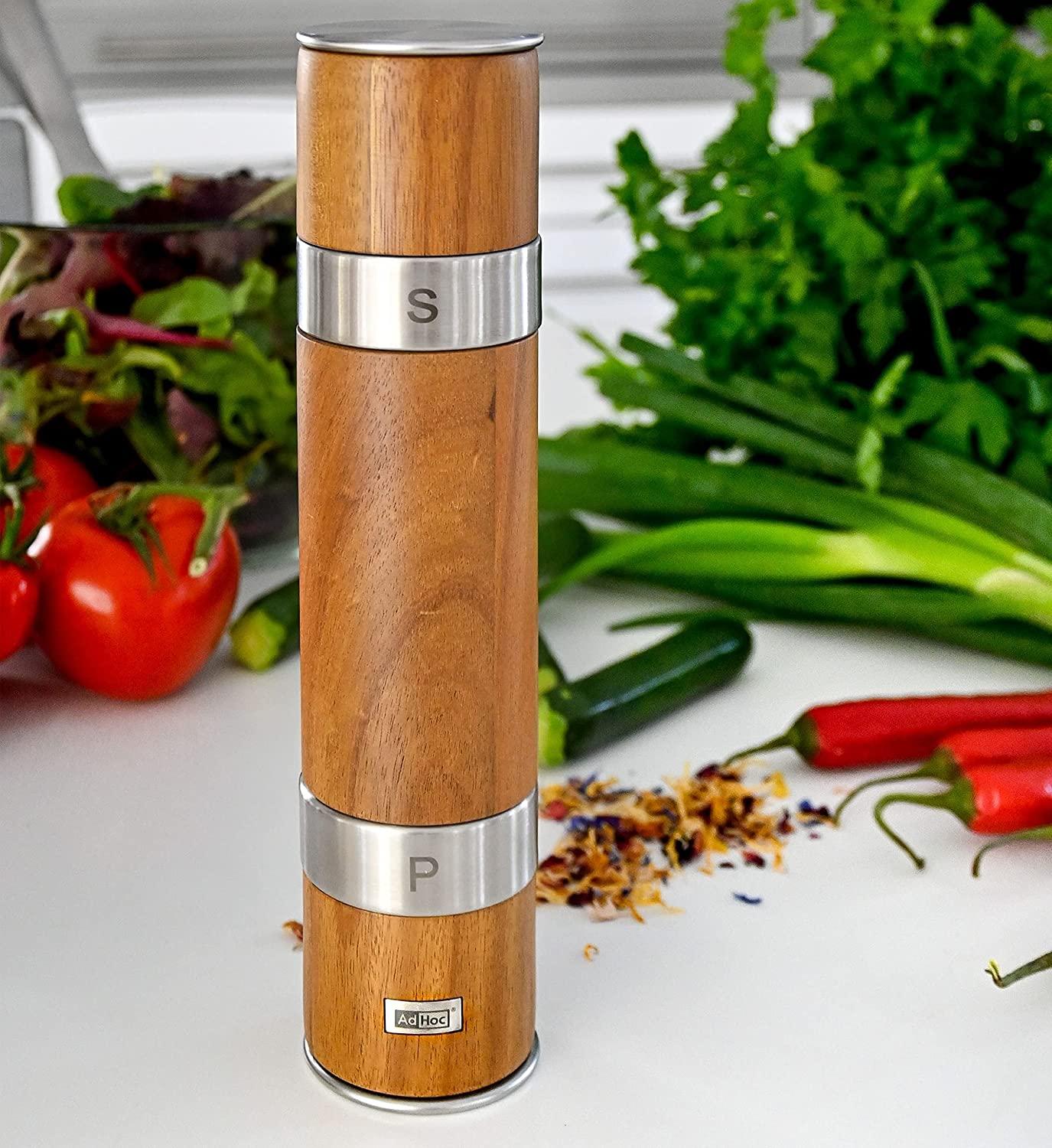 Мелница двойна за сол и пипер 2 в 1 MP 90 Adhoc акация H 21 cm