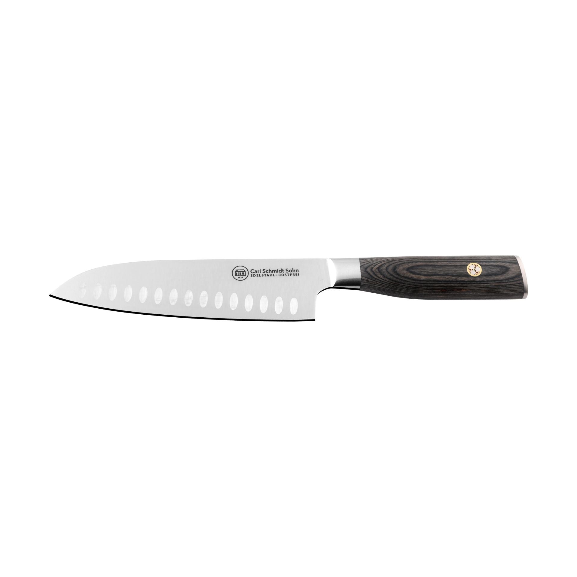 Нож Santoku острие 18 см  Apex CS Solingen дръжка дърво Pakka