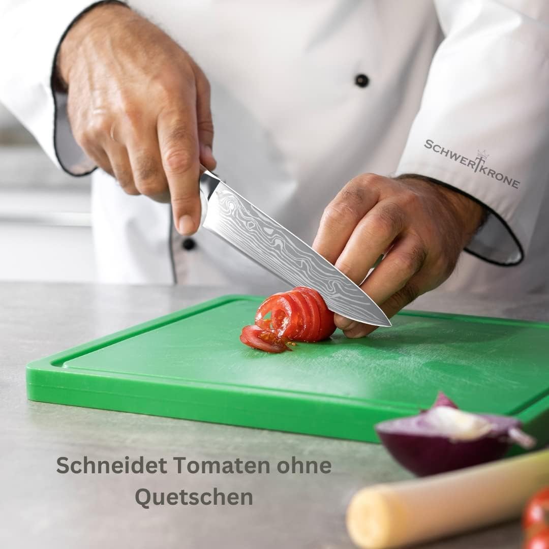 Шеф нож Schwertkrone Солинген, 20 см, закалена стомана с орехова дръжка