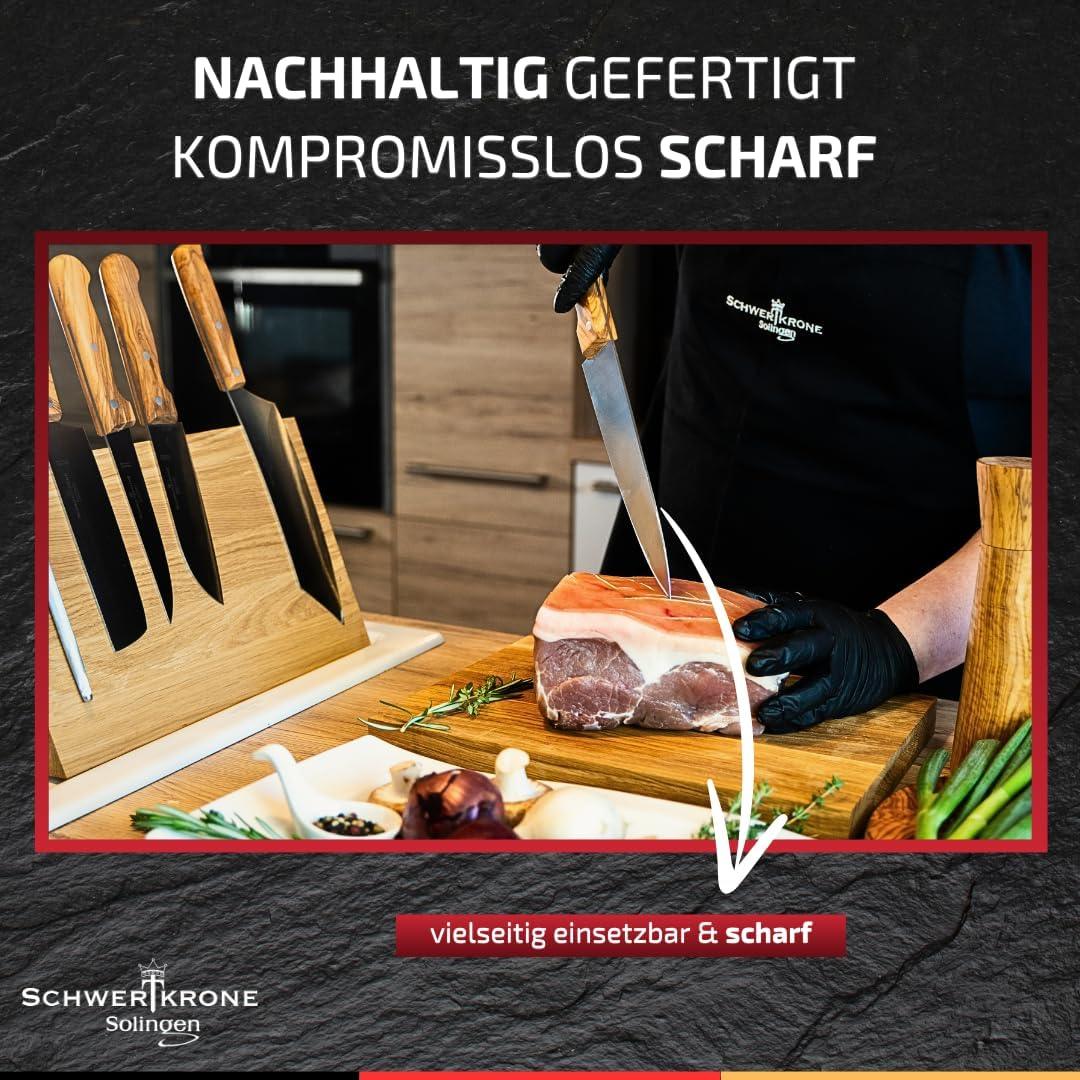 Нож на готвача Schwertkrone Solingen острие 20 см дръжка от маслинено дърво
