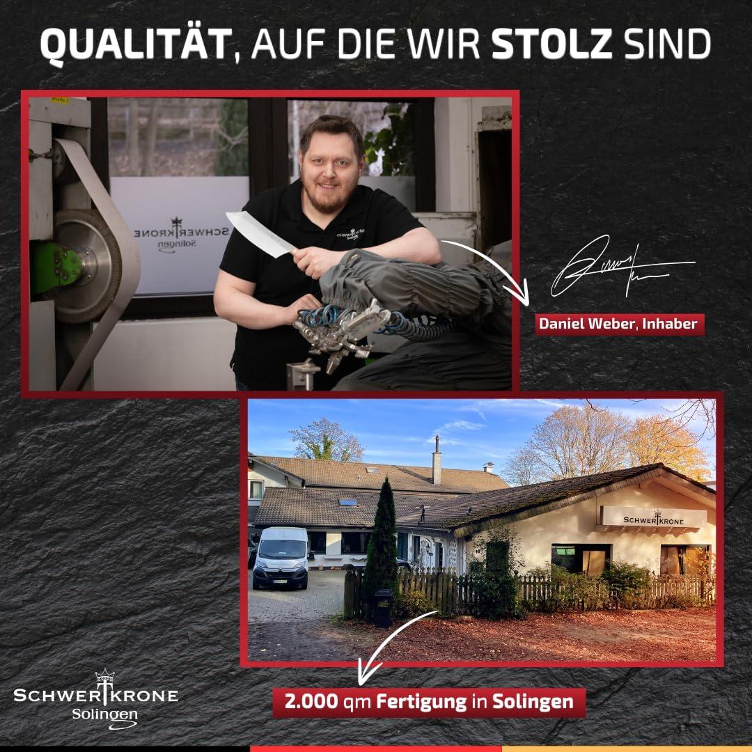 Сантоку нож Schwertkrone Solingen, дръжка маслинено дърво