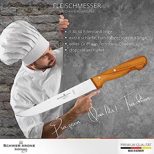 Нож за филетиране Schwertkrone Solingen с дръжка от маслиново дърво