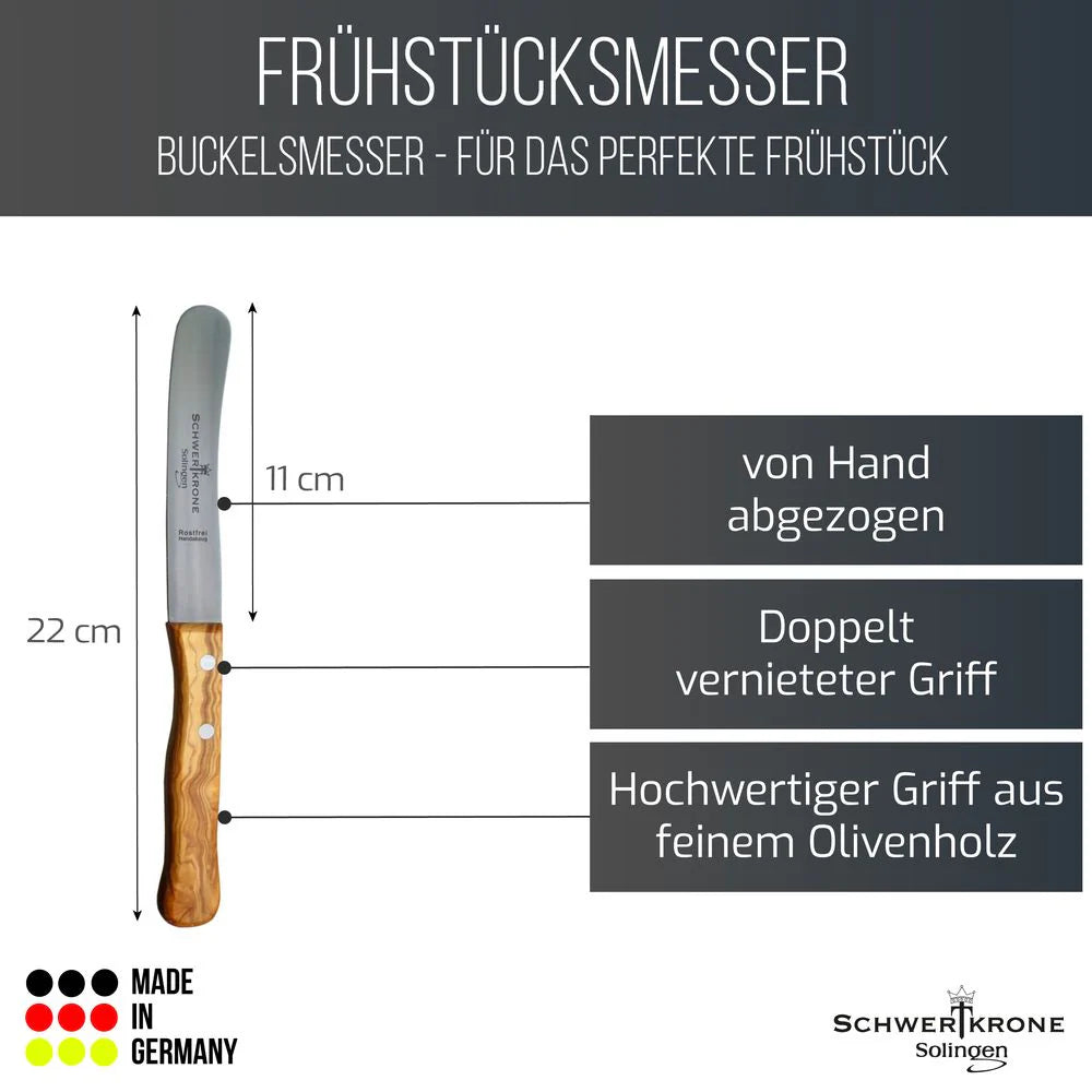 Нож за закуска Schwertkrone Solingen острие 11 см, маслинова дръжка