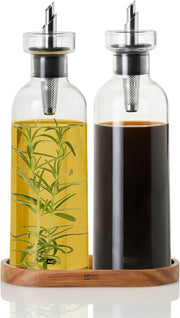 Комплект оливерници AdHoc BZ81  за олио или оцет AromaPour от стъкло с поставка, 300 мл