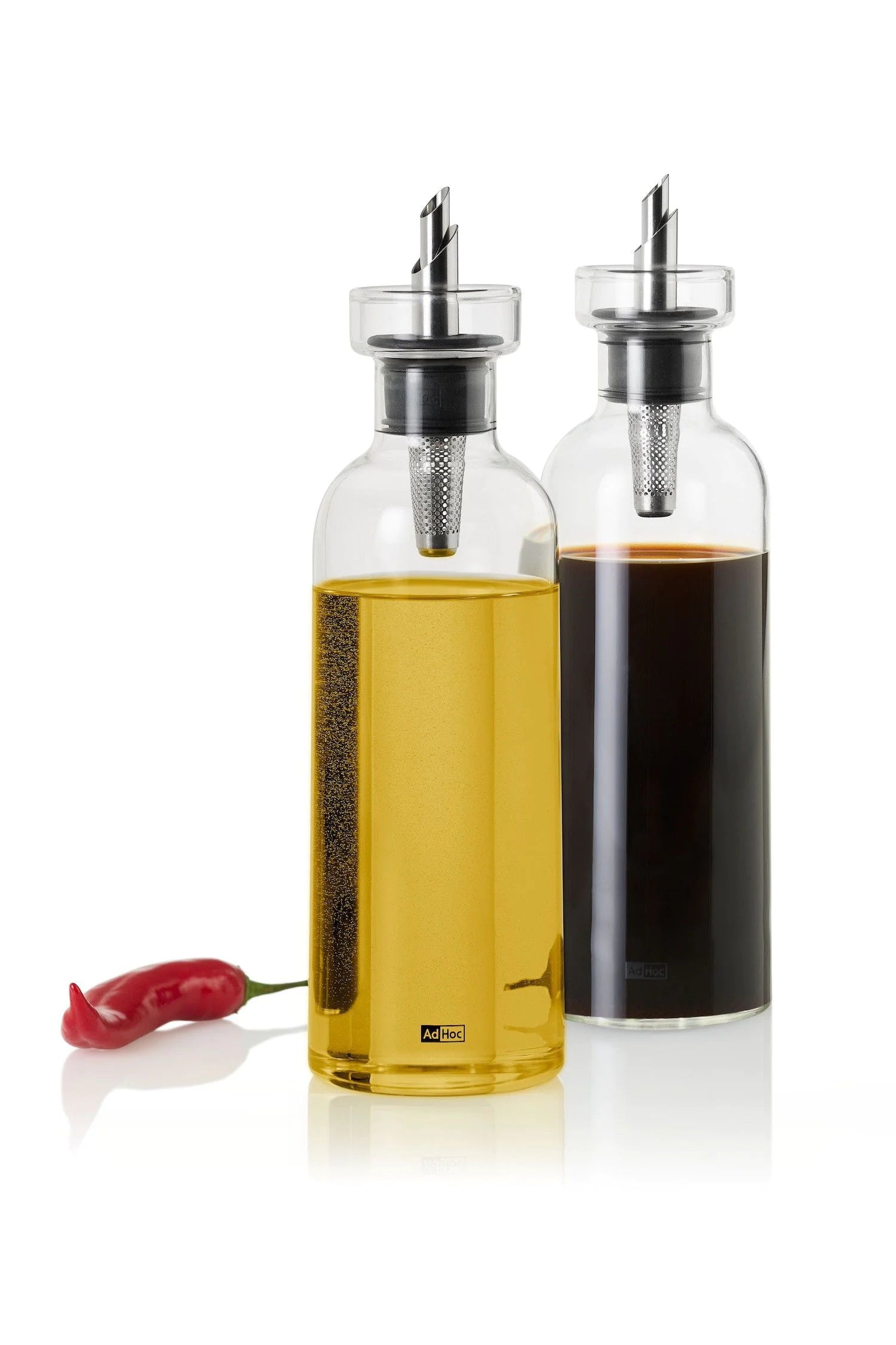 Комплект оливерници AdHoc BZ81  за олио или оцет AromaPour от стъкло с поставка, 300 мл