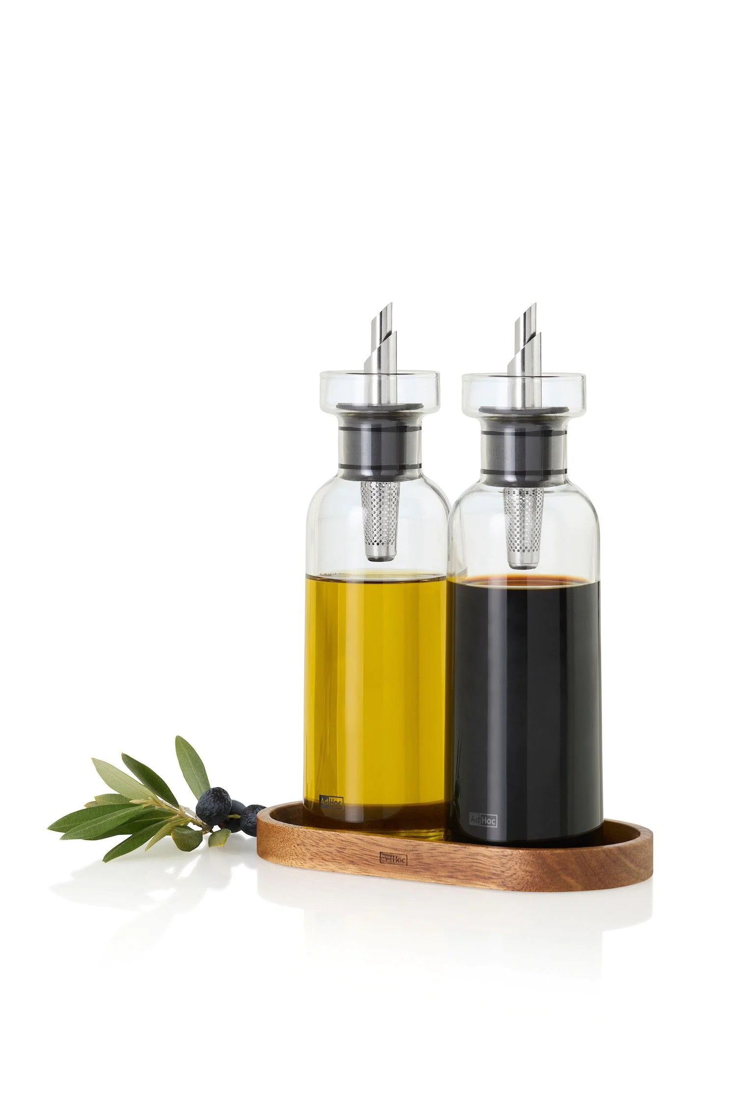 Комплект оливерници AdHoc BZ81  за олио или оцет AromaPour от стъкло с поставка, 300 мл