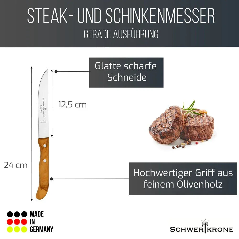 Универсален нож Schwertkrone Solingen острие 12,5 см дръжка маслинено дърво