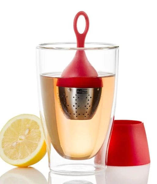 Плаващ инфузер за чай със стойка Flotea  Adhoc Германия, червен цвят