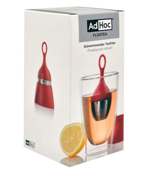 Плаващ инфузер за чай със стойка Flotea  Adhoc Германия, червен цвят