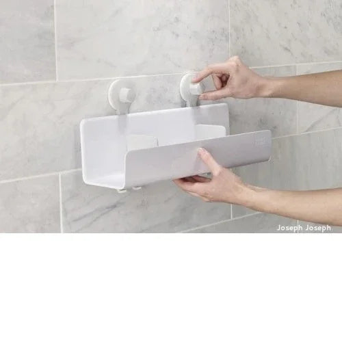 Поставка за баня с куки и огледало Easy Store Joseph Joseph бяла
