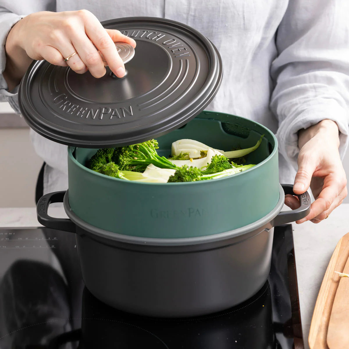 Приставка за готвене на пара Green Pan D 24 cm