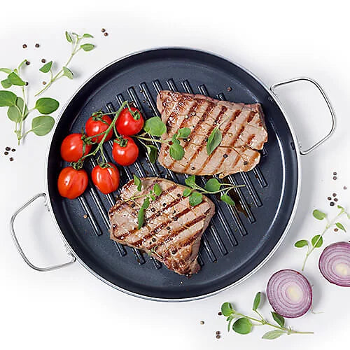 Грил тиган Green Pan Essentials D 28 cm, незалепващо покритие с диамантени кристали Thermolon
