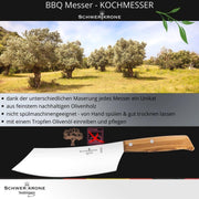 Нож за BBQ Schwertkrone Solingen острие 22 см дръжка маслинено дърво