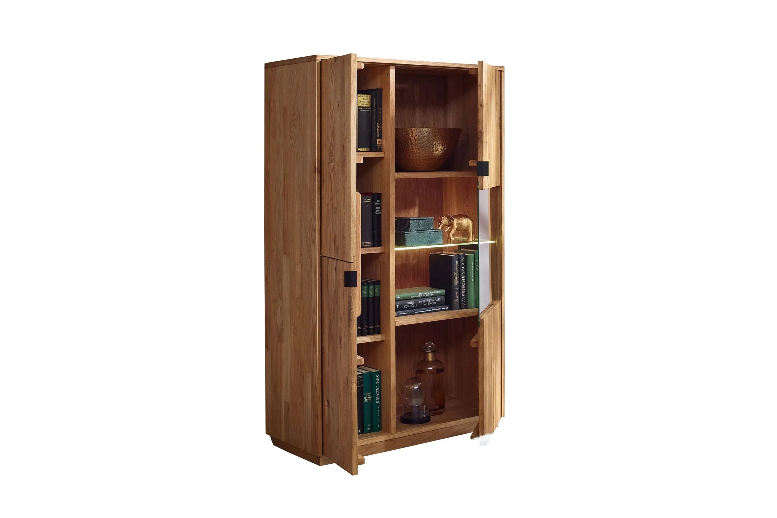 Шкаф витрина дъб масив WZ-0426 Размери 80х140х40 см