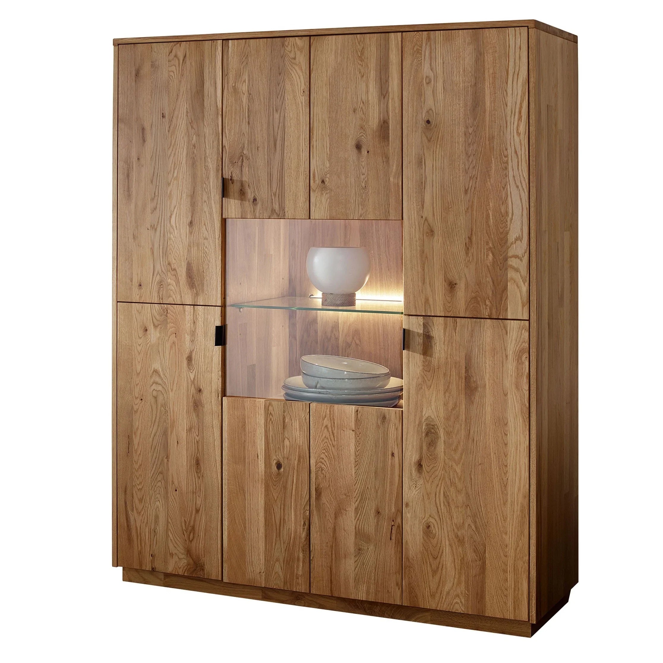 Шкаф витрина дъб масив WZ-0426 Размери 110х140х40 см